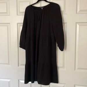 Saks black gauze cotton dress